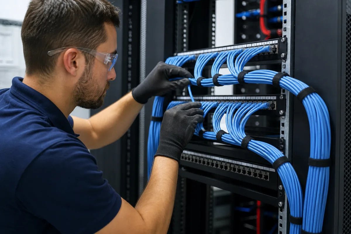 Organización de cableado estructurado en un rack