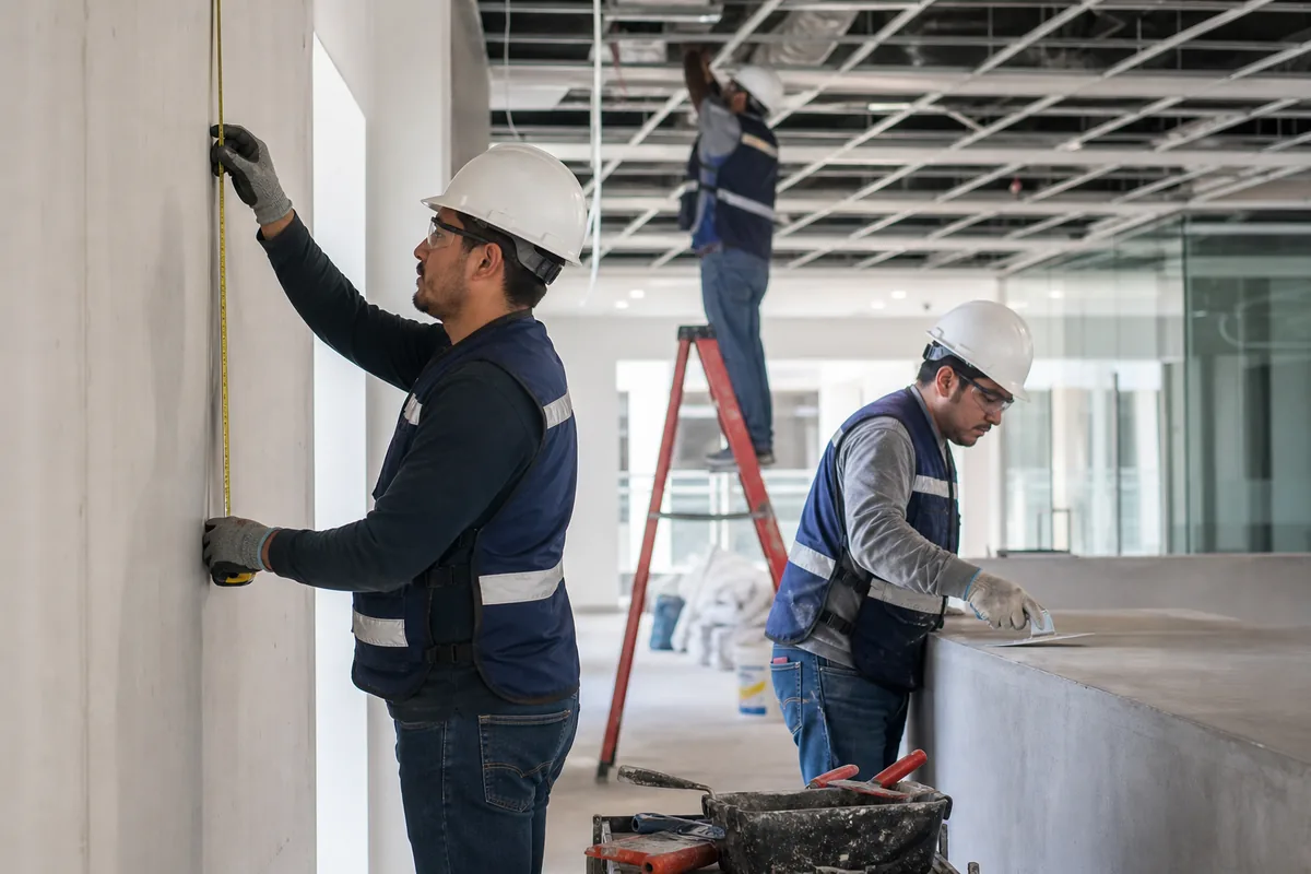 Equipo realizando trabajos de remodelación y obra civil