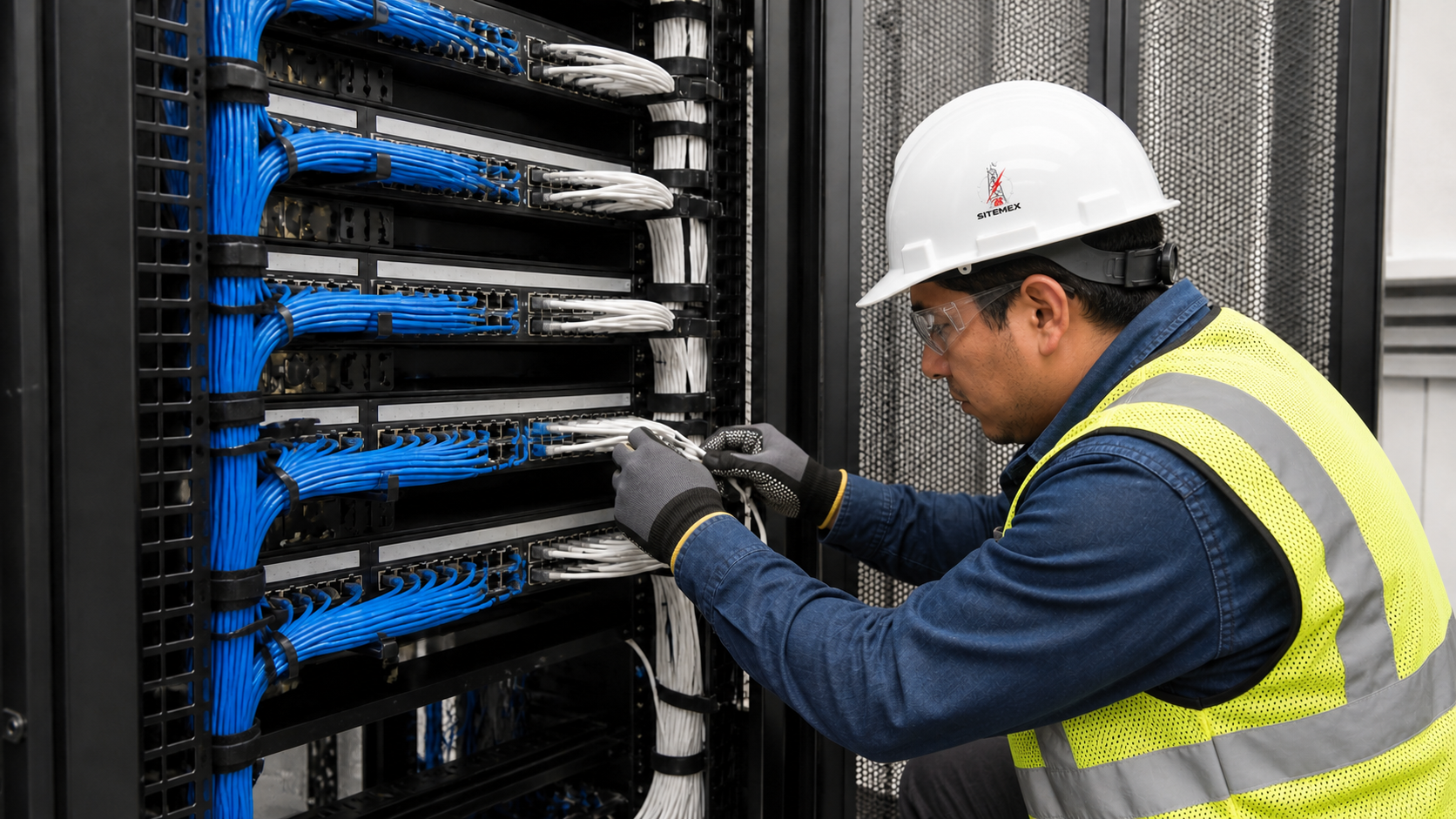 Organización de cableado estructurado en un rack